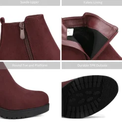Low Heel Chunky Ankle Boots