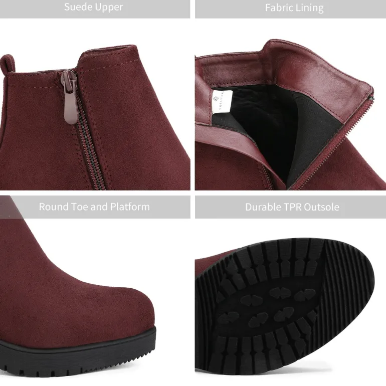 Low Heel Chunky Ankle Boots
