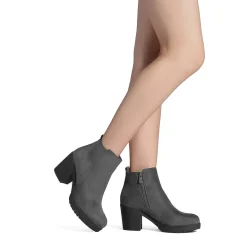Low Heel Chunky Ankle Boots