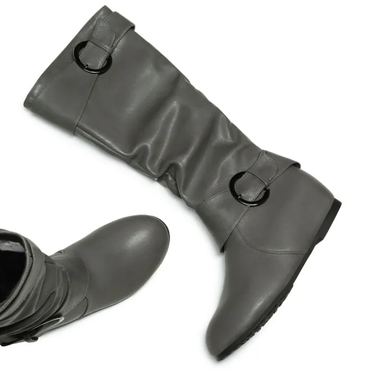 Low Heel Knee High Boots