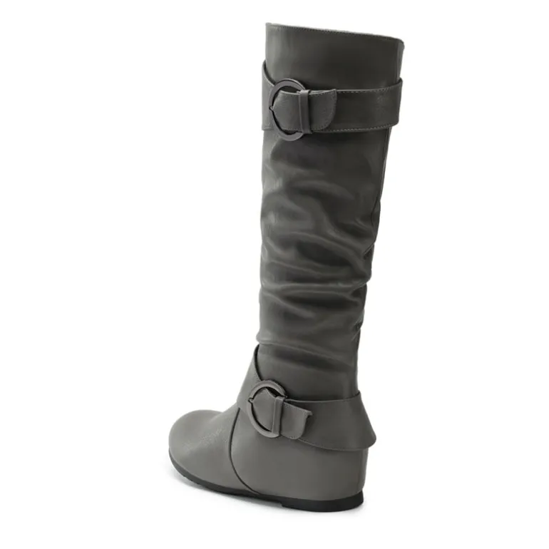 Low Heel Knee High Boots