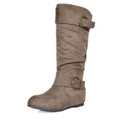 Low Heel Knee High Boots