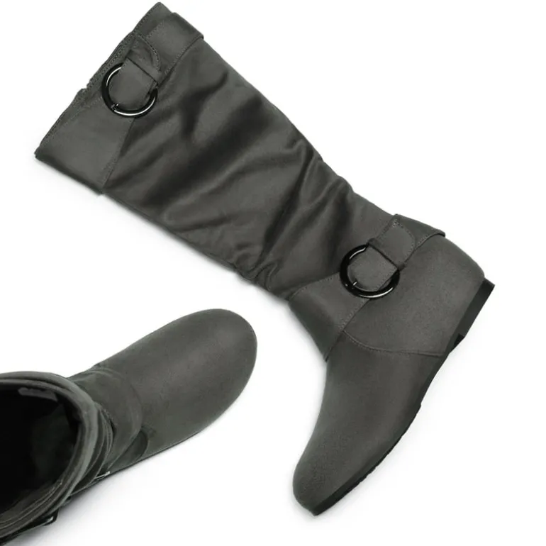Low Heel Knee High Boots