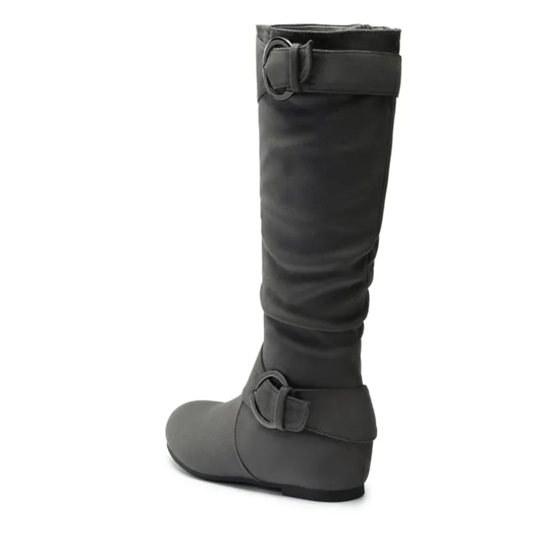 Low Heel Knee High Boots