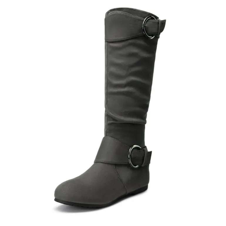 Low Heel Knee High Boots