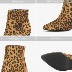 Low Heel Pointed Toe Ankle Booties