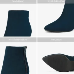 Low Heel Pointed Toe Ankle Booties