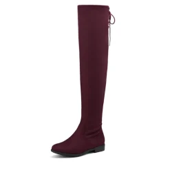 Low Heel Thigh High Boots