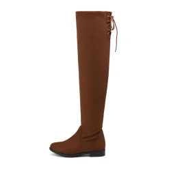 Low Heel Thigh High Boots
