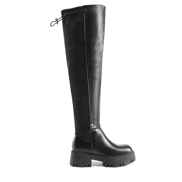 Lug Sole Over The Knee Boots