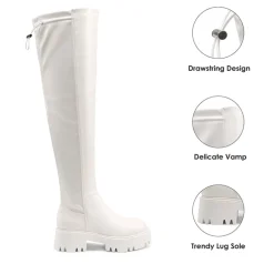 Lug Sole Over The Knee Boots