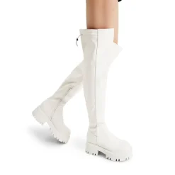 Lug Sole Over The Knee Boots