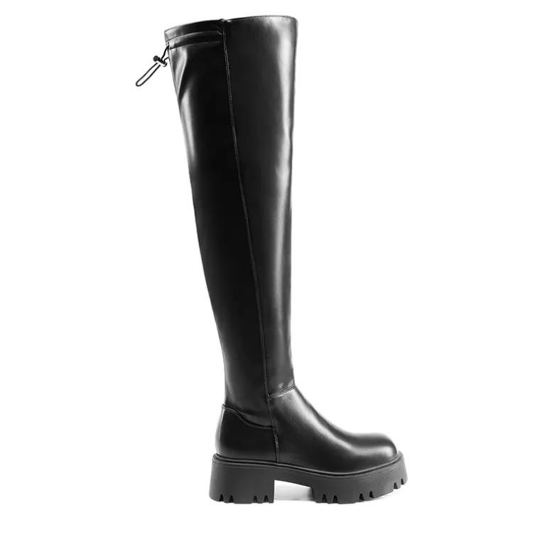 Lug Sole Over The Knee Boots