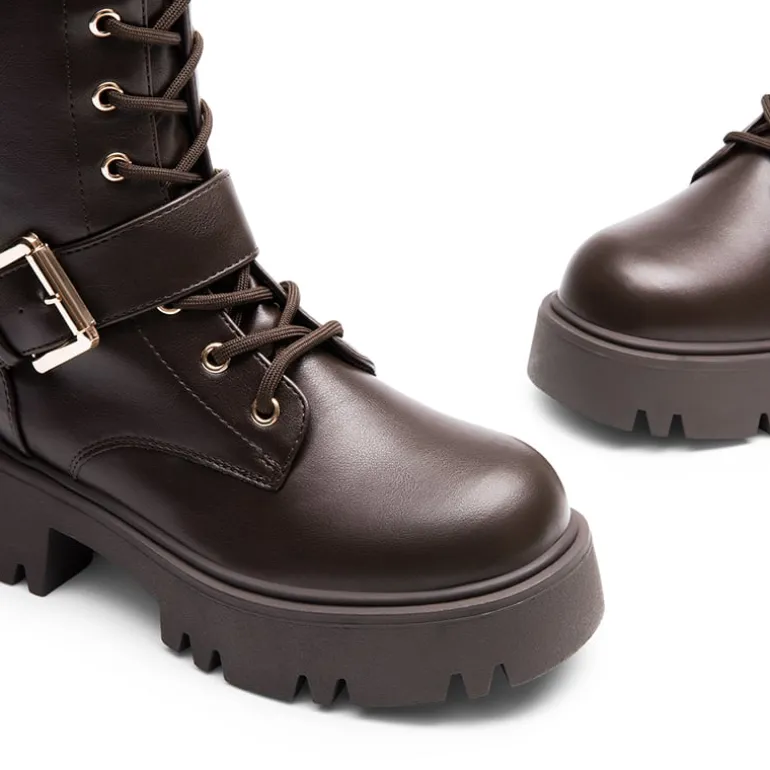Lug Sole Platform Motorcycle Boots