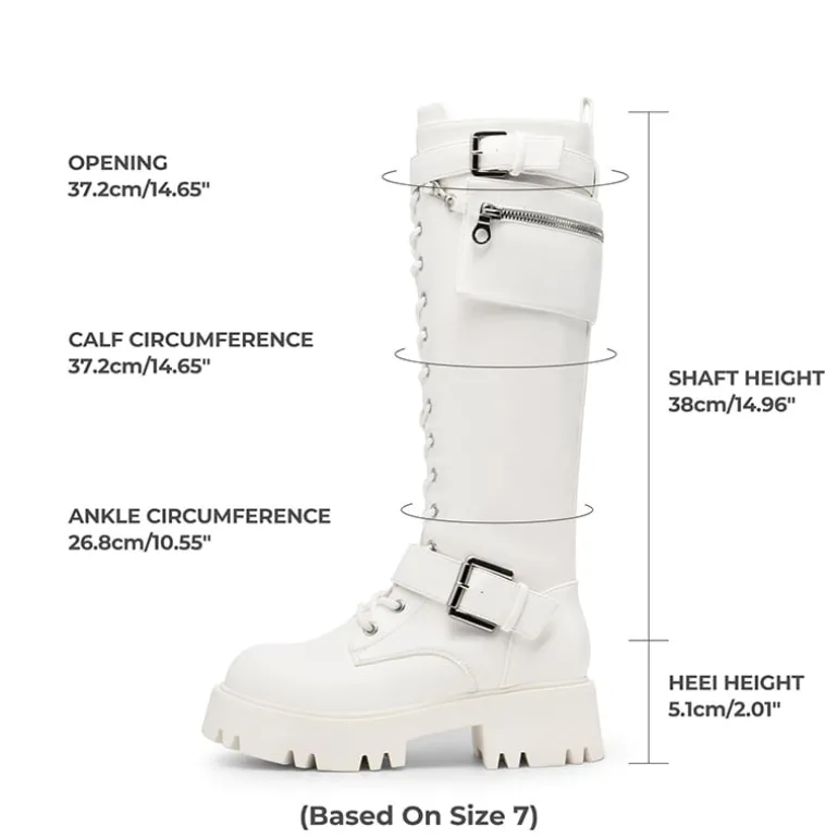 Lug Sole Platform Motorcycle Boots