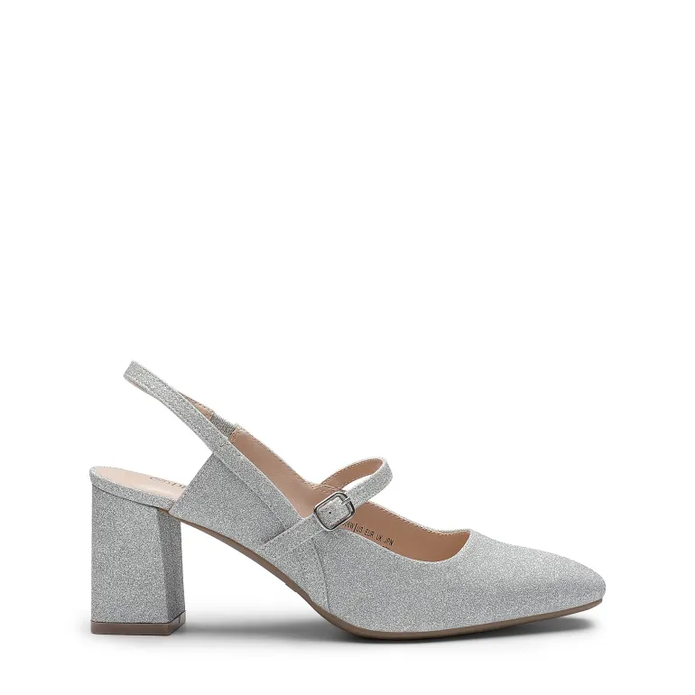 Mary Jane Slingback Chunky Heel Pumps