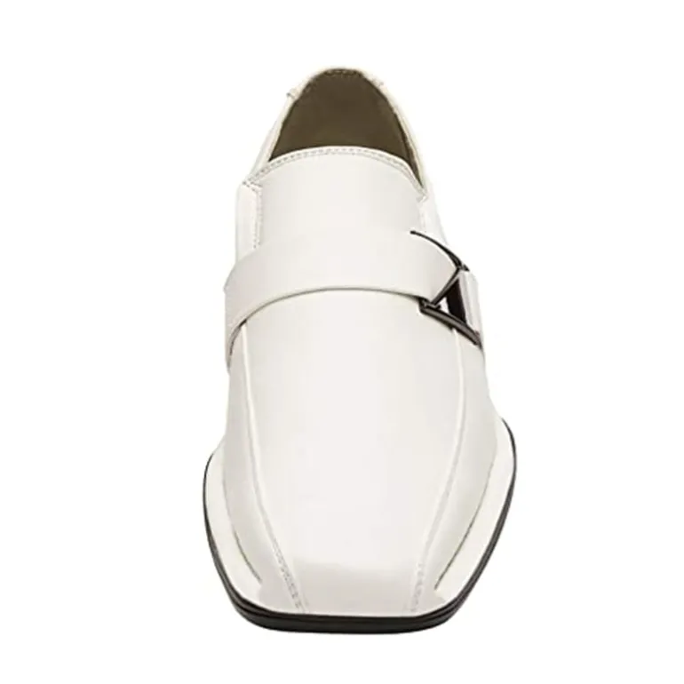 Men's Buckle Strap PU Leather Dress Loafers