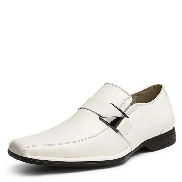 Men's Buckle Strap PU Leather Dress Loafers