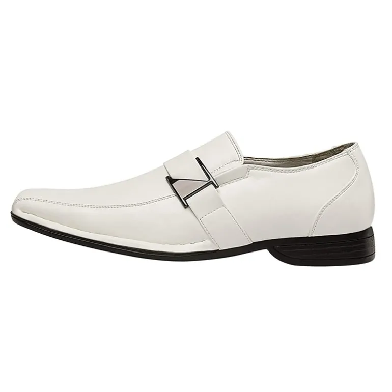 Men's Buckle Strap PU Leather Dress Loafers