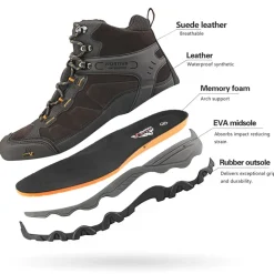 Men's Cap-Toe Suede Waterproof Hiking Boots