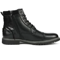Men's Fur-Lined Combat Dress Boots