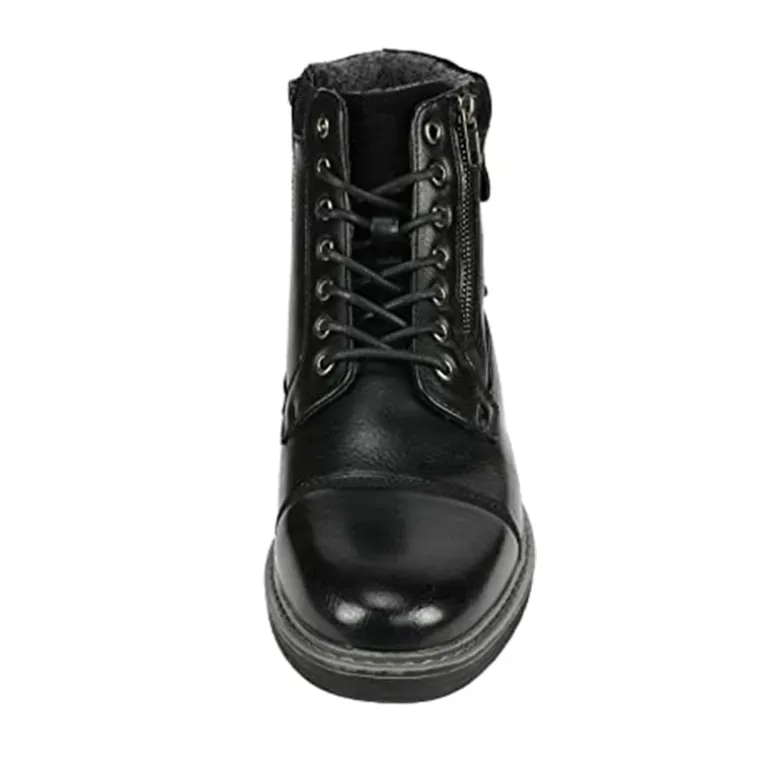 Men's Fur-Lined Combat Dress Boots