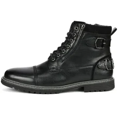 Men's Fur-Lined Combat Dress Boots