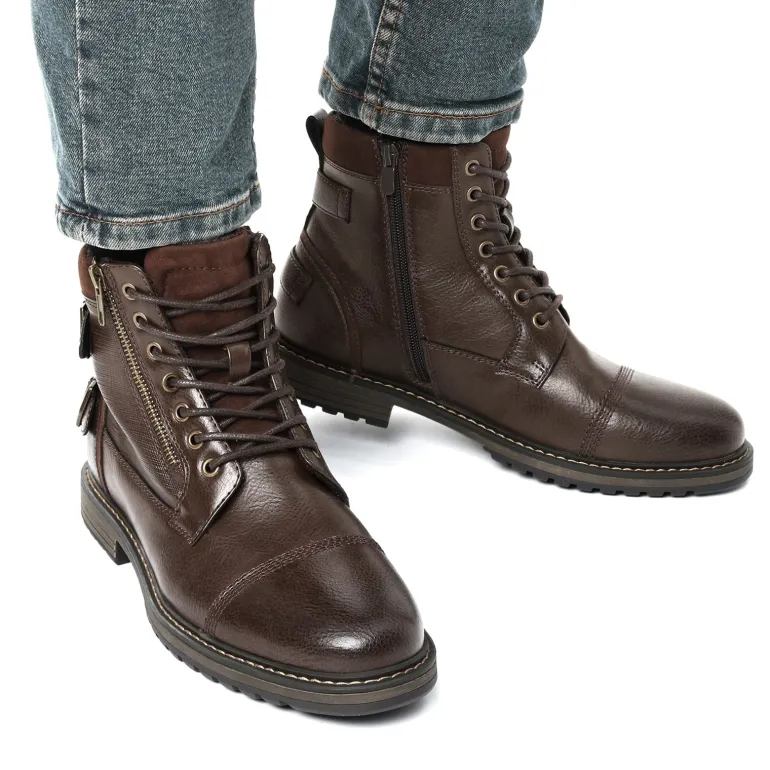 Men's Fur-Lined Combat Dress Boots