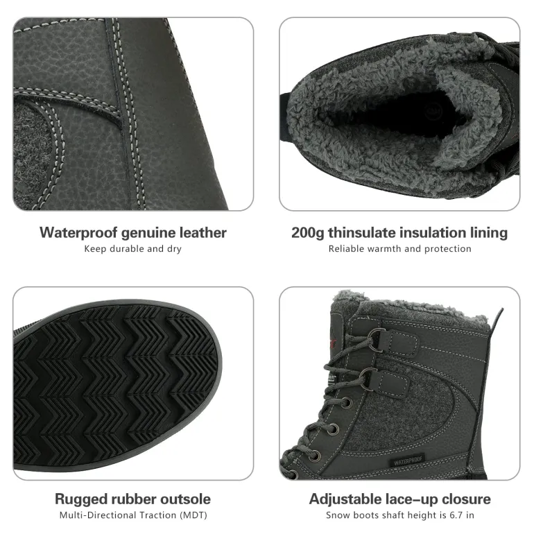 Men's Insulated Waterproof Snow Boots