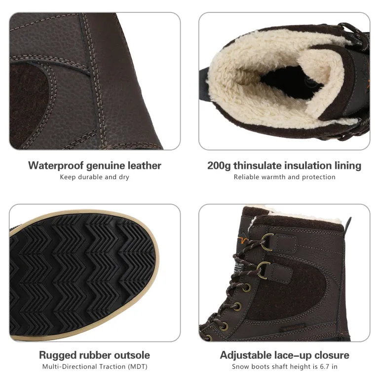 Men's Insulated Waterproof Snow Boots