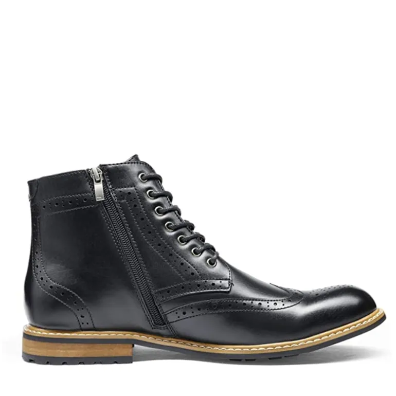 Men's Side Zipper Wingtip Boots