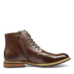 Men's Side Zipper Wingtip Boots