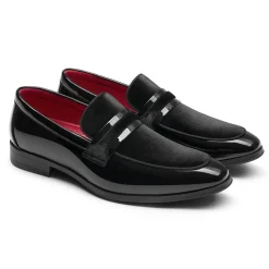 Men's Tuxedo Vegan Leather Slip-On Loafers