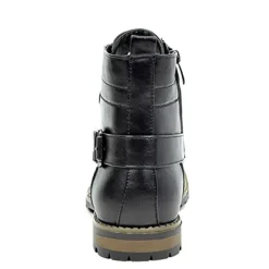 Men's Vegan Leather Motorcyle Combat Boots