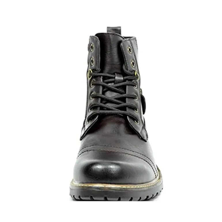 Men's Vegan Leather Motorcyle Combat Boots