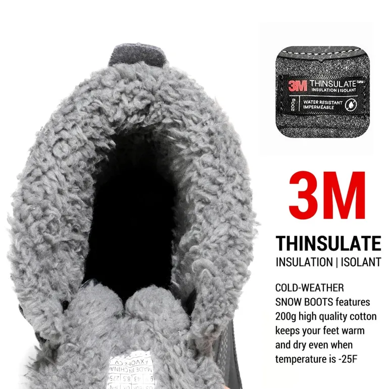 Men's Waterproof Insulated Snow Boots【Wide Fit】