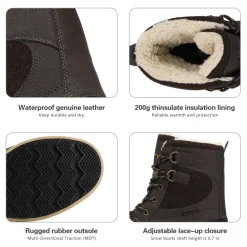 Men's Waterproof Insulated Snow Boots【Wide Fit】