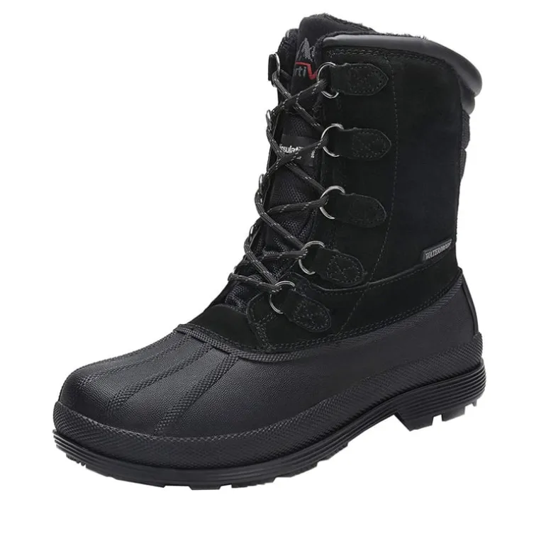 Men's Waterproof Suede Insulated Snow Boots