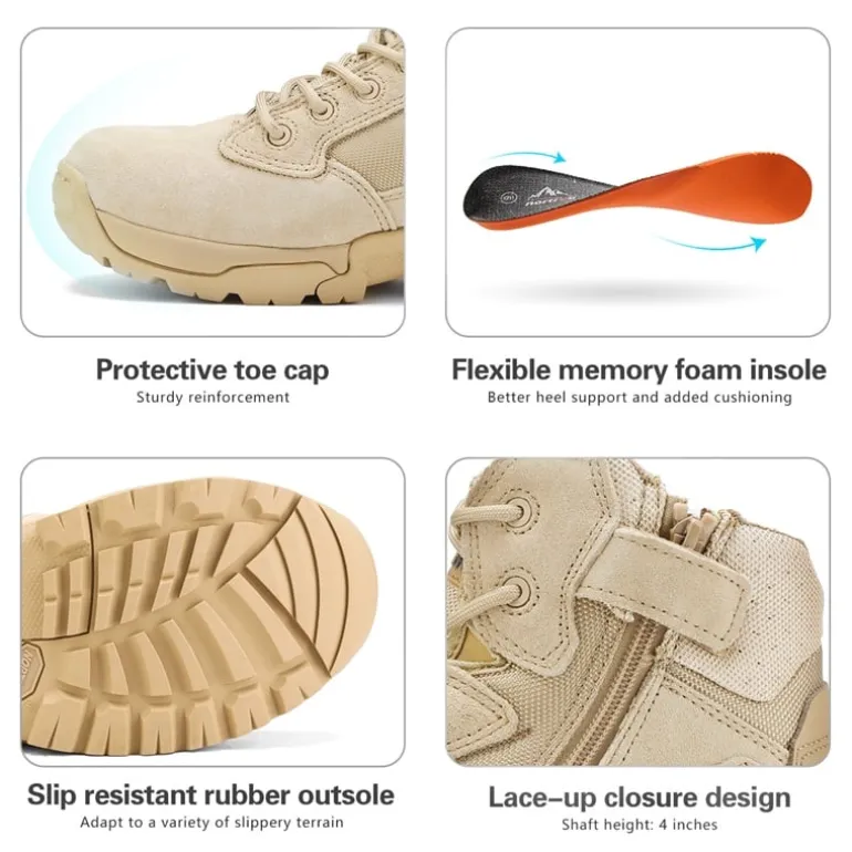 Men's Wide Slip-Resistant Tactical Work Boots