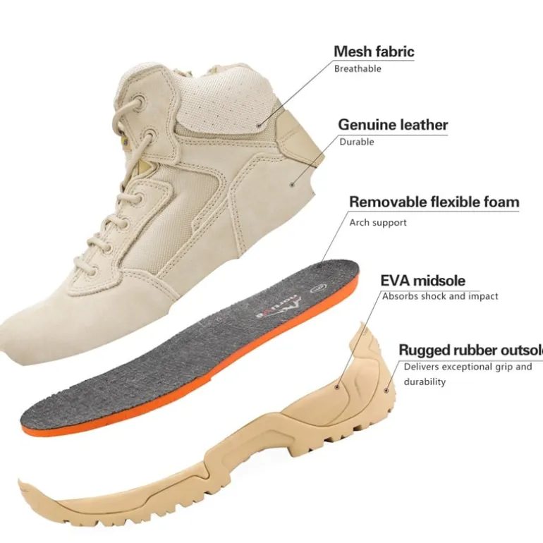 Men's Wide Slip-Resistant Tactical Work Boots