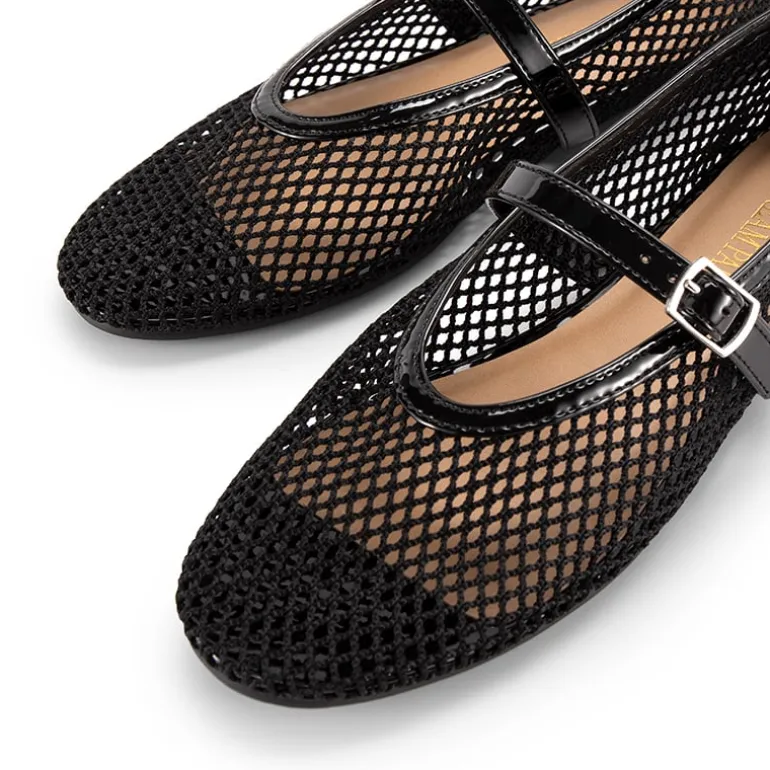 Mesh Mary Jane Ballet Flats