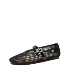 Mesh Mary Jane Ballet Flats