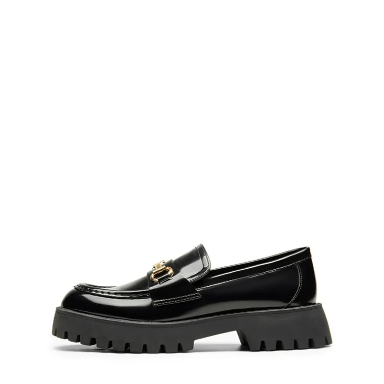 Metallic Vegan Leather Slip-on Loafers