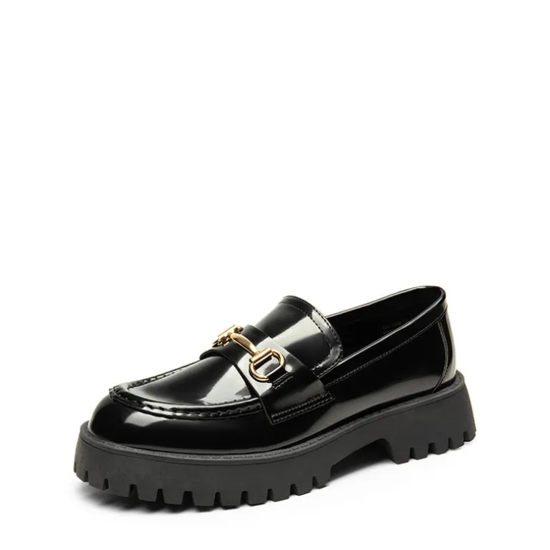 Metallic Vegan Leather Slip-on Loafers