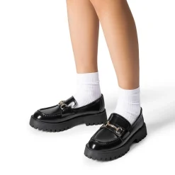 Metallic Vegan Leather Slip-on Loafers