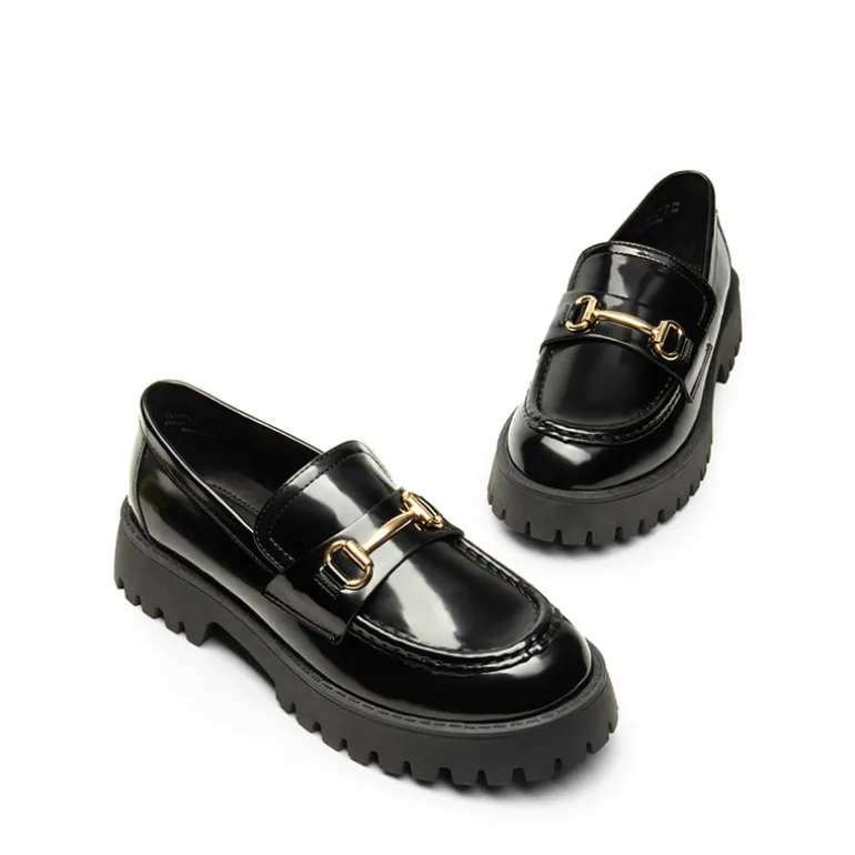 Metallic Vegan Leather Slip-on Loafers