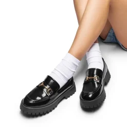 Metallic Vegan Leather Slip-on Loafers
