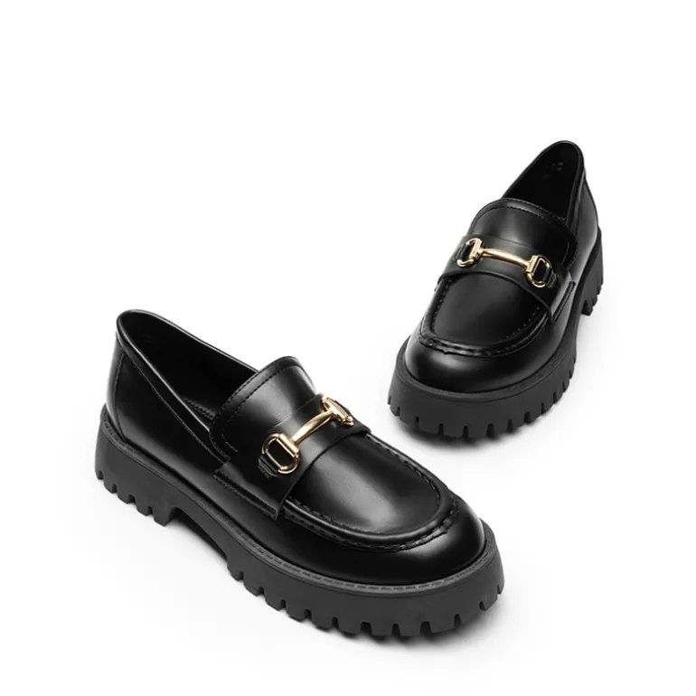 Metallic Vegan Leather Slip-on Loafers