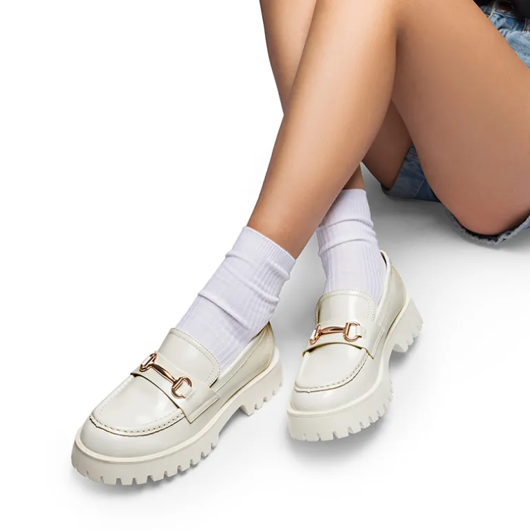 Metallic Vegan Leather Slip-on Loafers