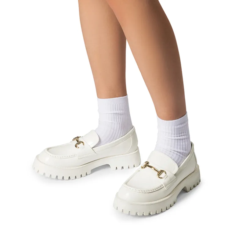 Metallic Vegan Leather Slip-on Loafers